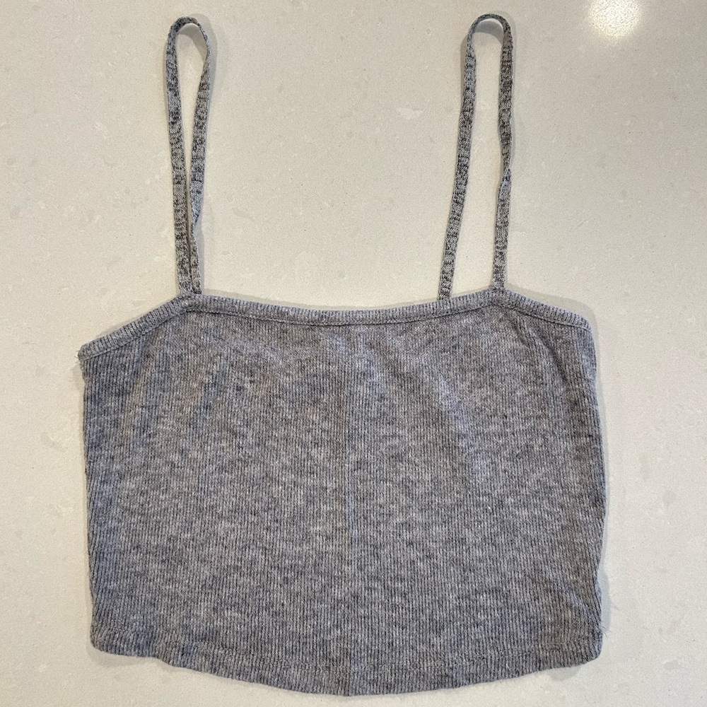 Zara Cropped Gray Camisole Top